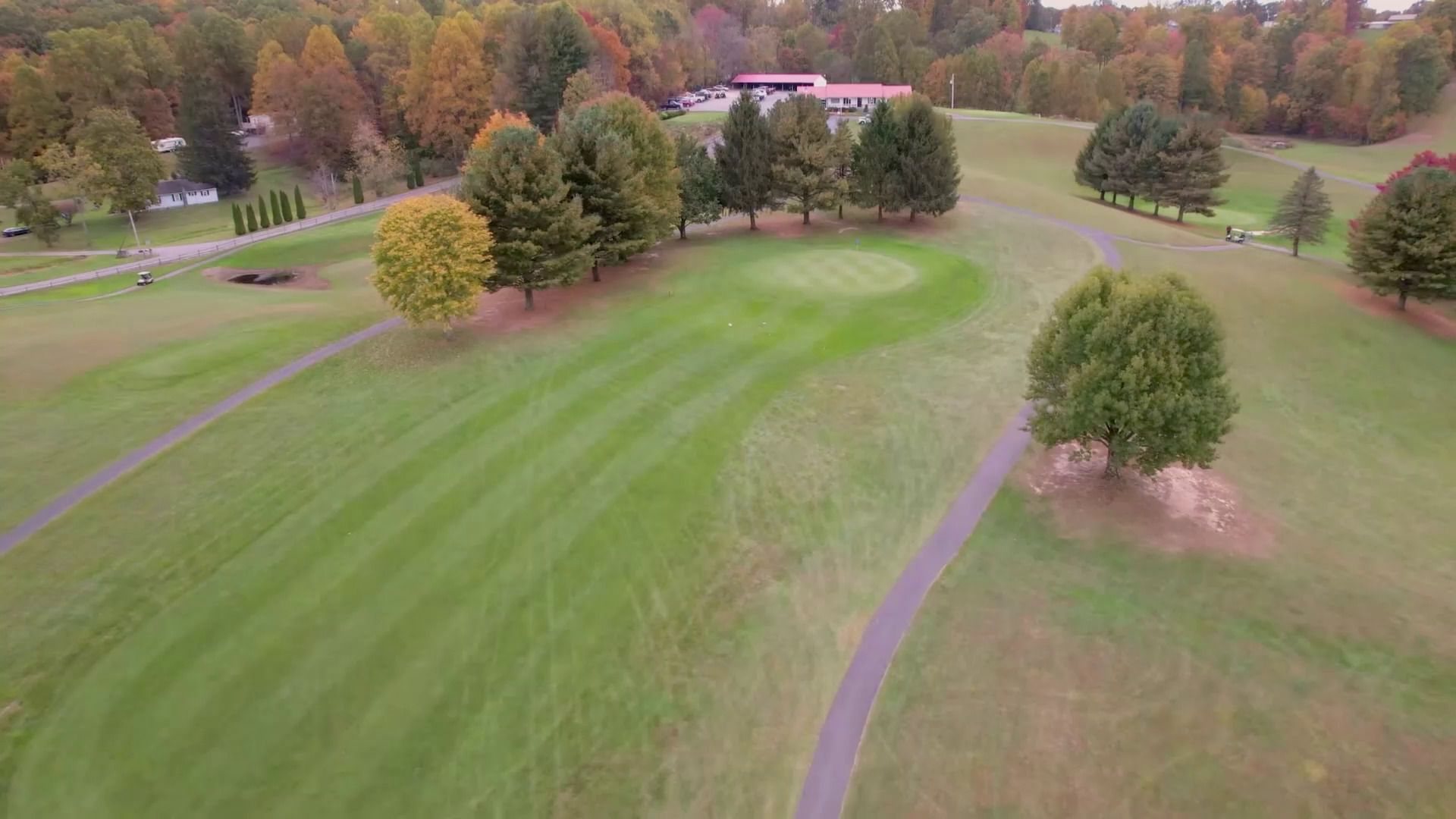 Aerial view of the golf course